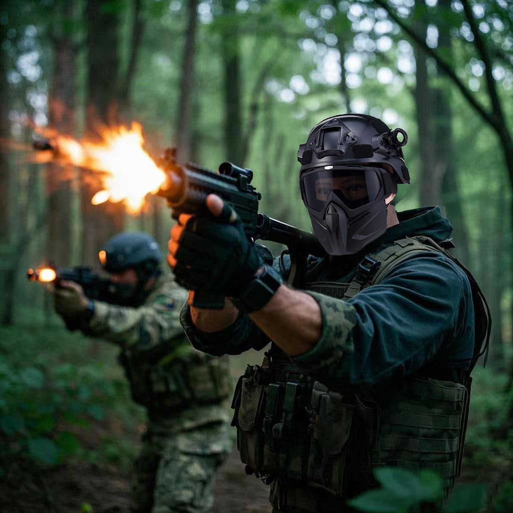 Airsoft Helmet and Mask Tactical Full Face Skull Mask Military Paintball Helmet with NVG Mountand Side Rail Complete Airsoft Gear W251008