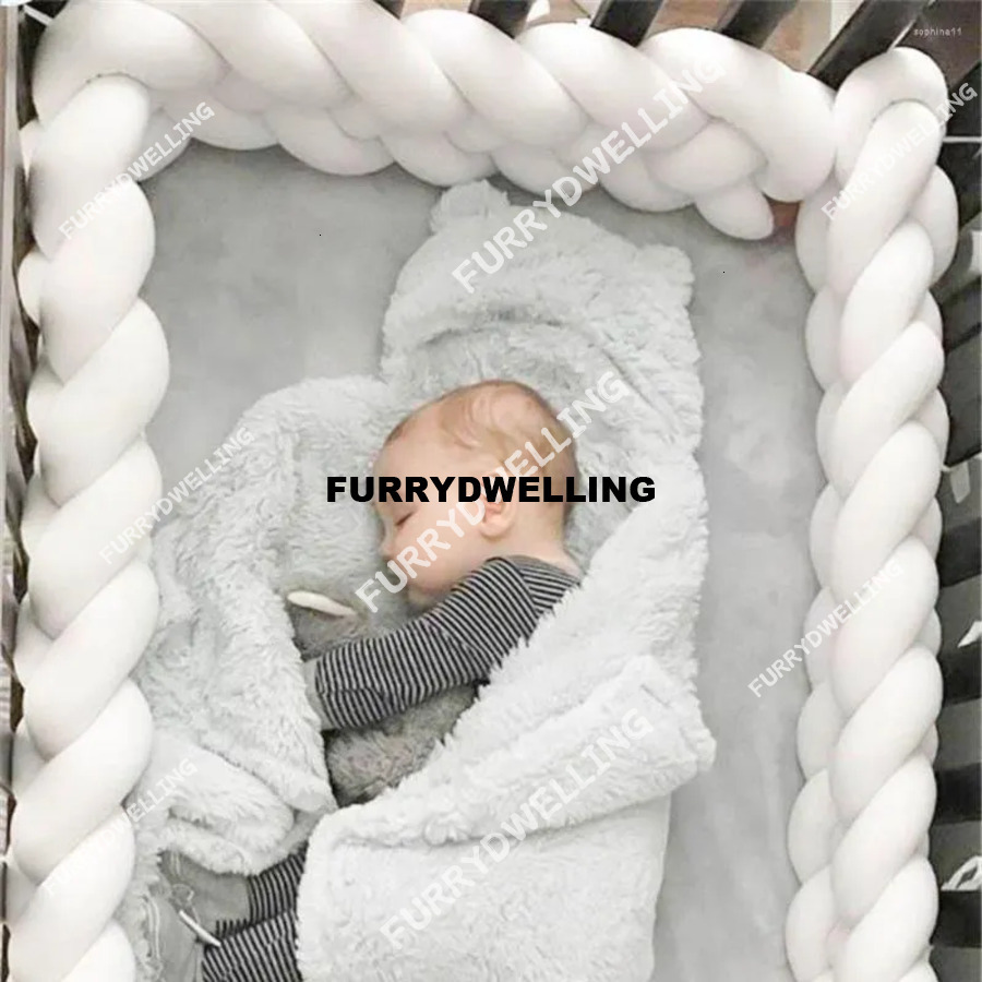 Pillow Dwe74 Baby Bed Bumper 4 Strands Knotted Braided 1/2/3M Crib Cotton Knot Protector Decor Room