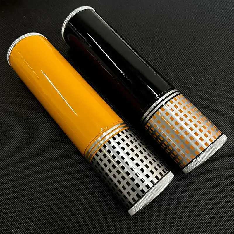 Metal Stainless Steel Portable Cigar Case Box for Travel 3 cigars Moisturizer Humidor Storage Tube Smoking Accessories Gift 917 Y251008