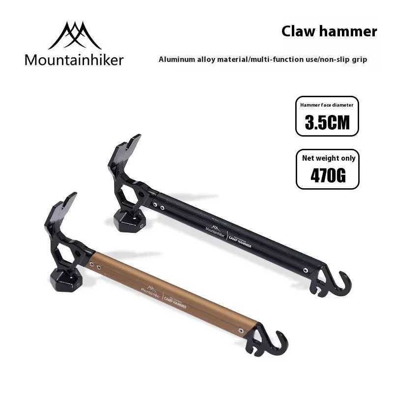 Mountainhiker Multifunctional Aluminum Alloy Tent Nail Hammer Portable Outdoor Camping Mountaineering Horn Hammer J251121