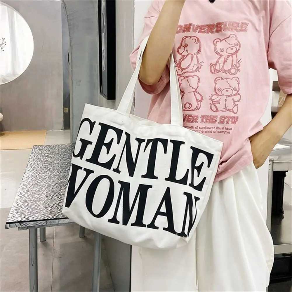 Women Shoulder Bags Birthday Gifts Stylish Personality Letter Travel Canvas Handbags Gentlewoman Large Capacity Tote BagsT251007