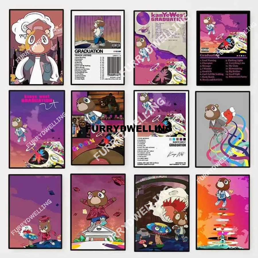 Classic Song Kanye West Graduation Music Album Cover Poster Print Modern Canvas Painting Dwe74 Wall Art For Living Room Home Decor Gift W250716