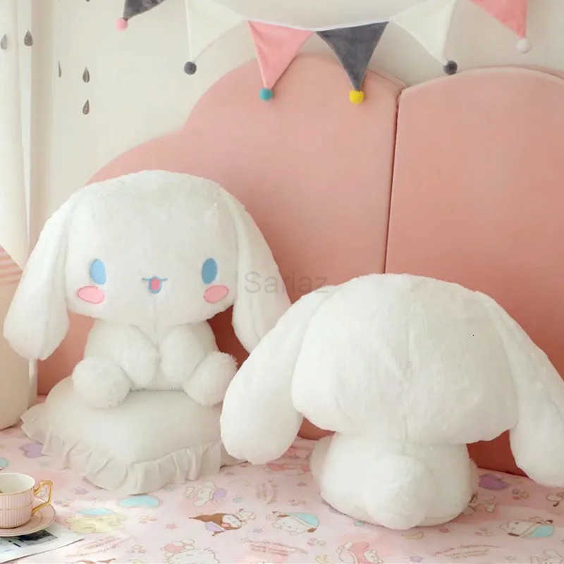Sanrio Cartoon Anime Figure Japanese Cute Cinnamoroll Big Eared Dog Large Plush Sitting Doll Pillow Toys Children Birthday Gift L251008