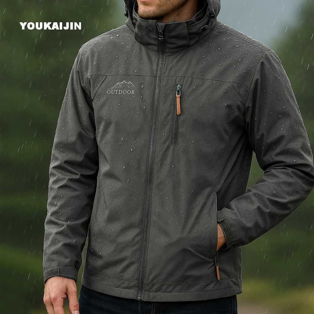 Climbing Outdoor Jackets Men Tactical Windproof Waterproof Jacket Men Lightweight Outer Hooded Outdoor Raincoat Hiking Coats J251008
