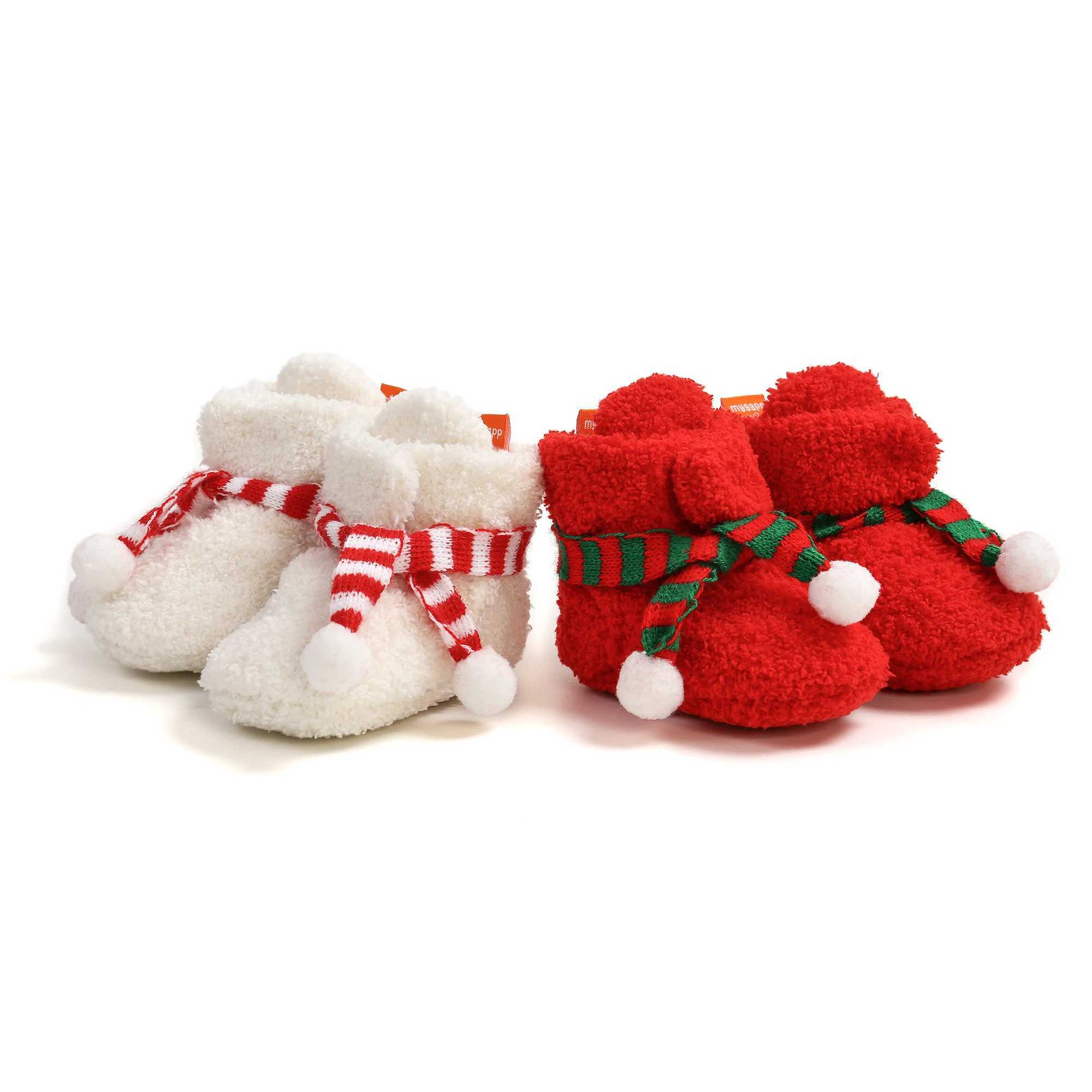 Christmas Newborn Infant Baby Girls Boys Warm Fleece Winter Booties First Walkers Slippers Shoes C251008