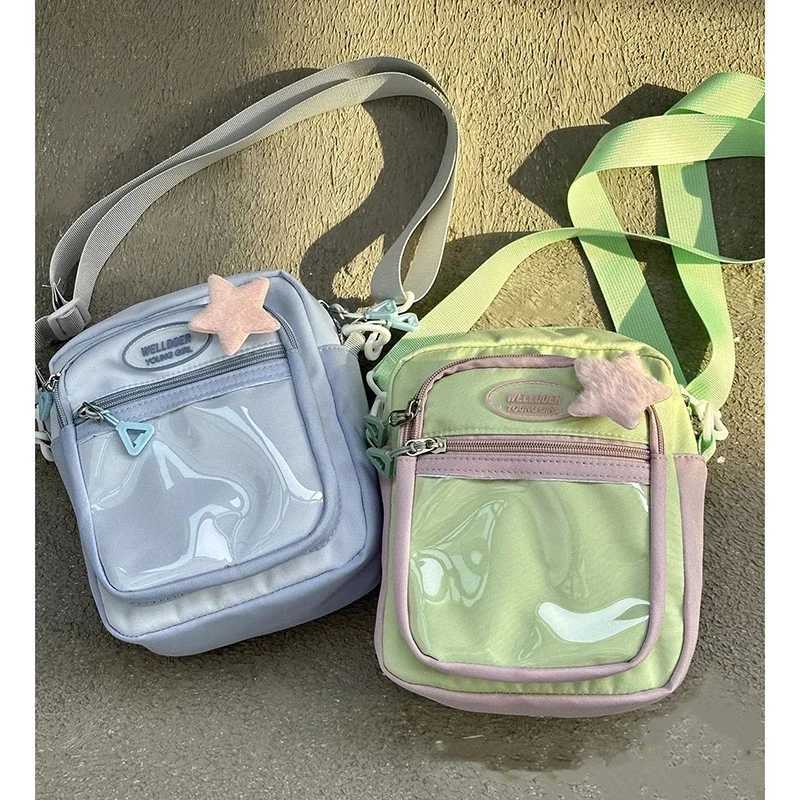 Fashion Patchwork Nylon DIY Badge Crossbody Shoulder Bags Kawaii Women Ita Bags Harajuku Casual Subculture Bolso MujerT251007