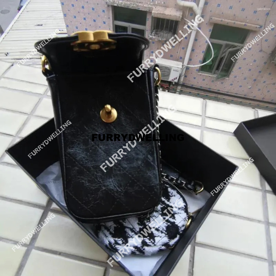 Storage Boxes Dwe74 2 In 1 Medieval Hobo Mobile Phone Box Bag Garden Large Capacity Women Shoulder Chest Pack Lady Tote Chains