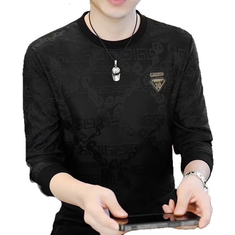 Men's Long Sleeve T-shirt New Spring Polo Designer Shirt Autumn Trendy Round Neck Thin Designer Hoodie Versatile Sweatshirt Casual Fashion Top