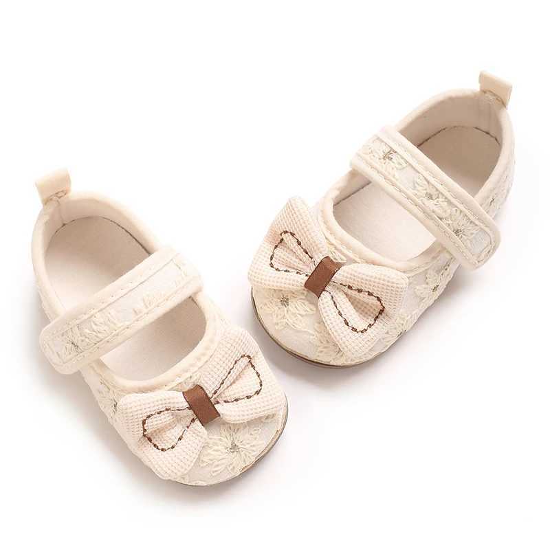 018Months Apricot Baby Baptist Shoes Girl Shoes Lace Rubber Sole Antislip Toddler First Walkers Infant Crib Shoes C251008