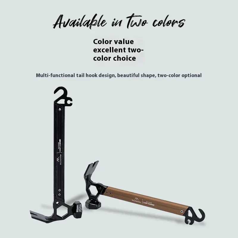 Mountainhiker Multifunctional Aluminum Alloy Tent Nail Hammer Portable Outdoor Camping Mountaineering Horn Hammer J251121