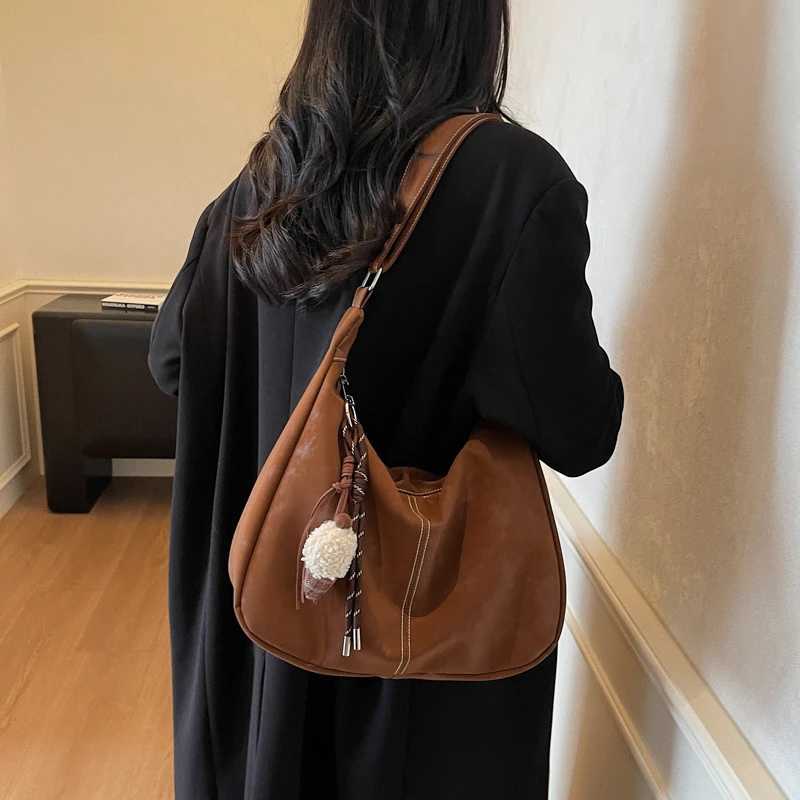 Designer Solid Quality Suede Shoder Bag Large Capacity Zipper Thread Fi Crossbody Bag Hot S Bags for Wen Bolsas Femini1 Y251120