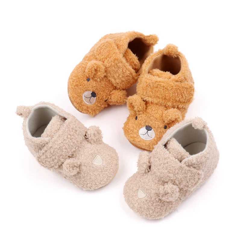 Baby Shoes Winter Soft and Warm Prewalking Sneaker TPR Sole Antislip Cute Bear Animal Design 2024 New Fashion 0918M BYQ3202 C251008