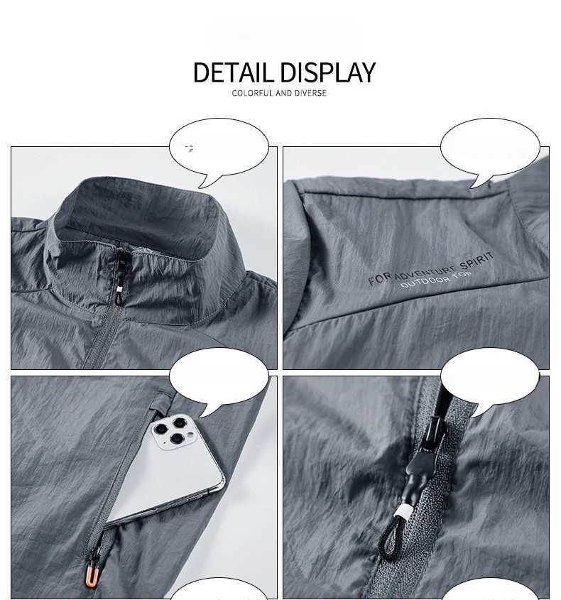 Summer Outdoor Hiking Coats Quick Dry SunProtective Thin Jacket Men Hiking Fishing Cycling Hooded Gym Sport Windbreaker J251008