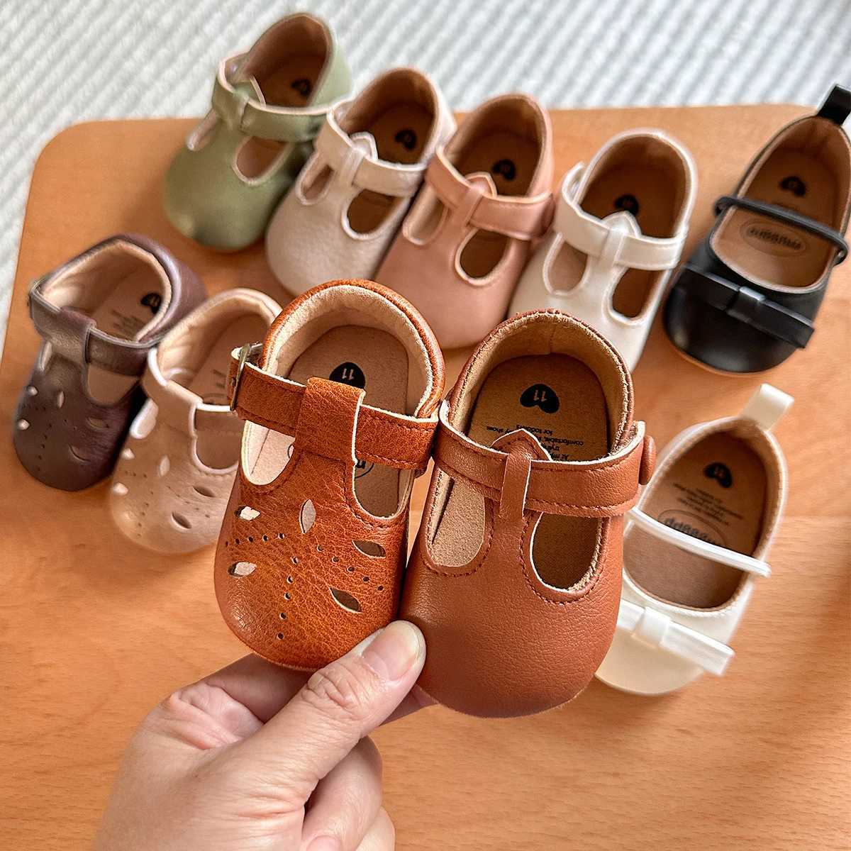 Infant Baby Girls Mary Jane Shoes NonSlip Rubber Sole Ballet Slippers Princess Dress Wedding Shoes Newborn Crib Shoes First Wal C251008