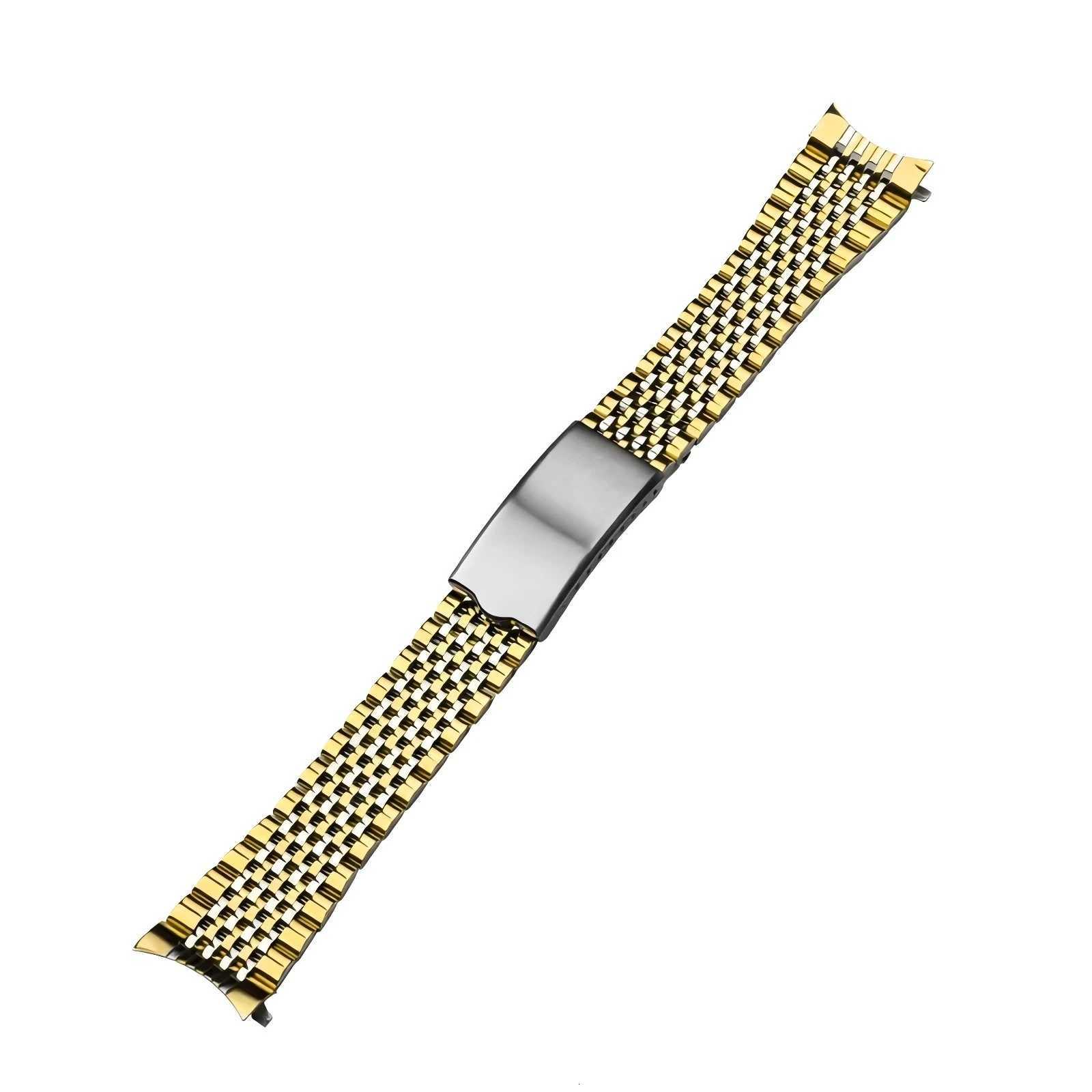 181920mm Curved End Solid Stainless Steel Watch Band for Omega Seamaster De Ville Vintage Strap Retro Link Beads of BraceletXJ251009