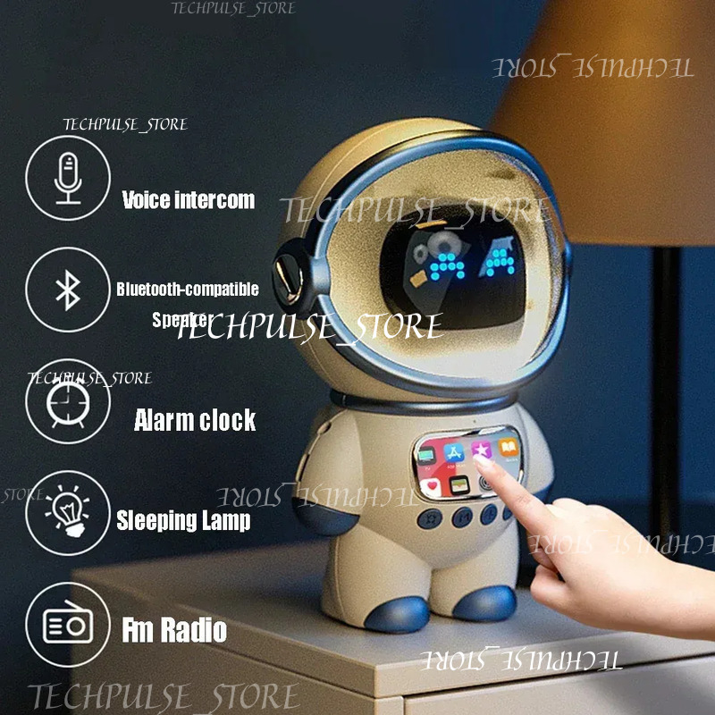 Smart Astronaut Portable Stereo Interactive Audio Bluetooth Compatible Mini Speaker With Alarm Clock Creative tech73 Gift 250414