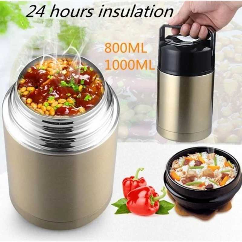 Large Capacity 800ML1000ML Thermos Lunch Box Portable Stainless Steel Food Soup Containers Vacuum Flasks Thermoses Cup C251008