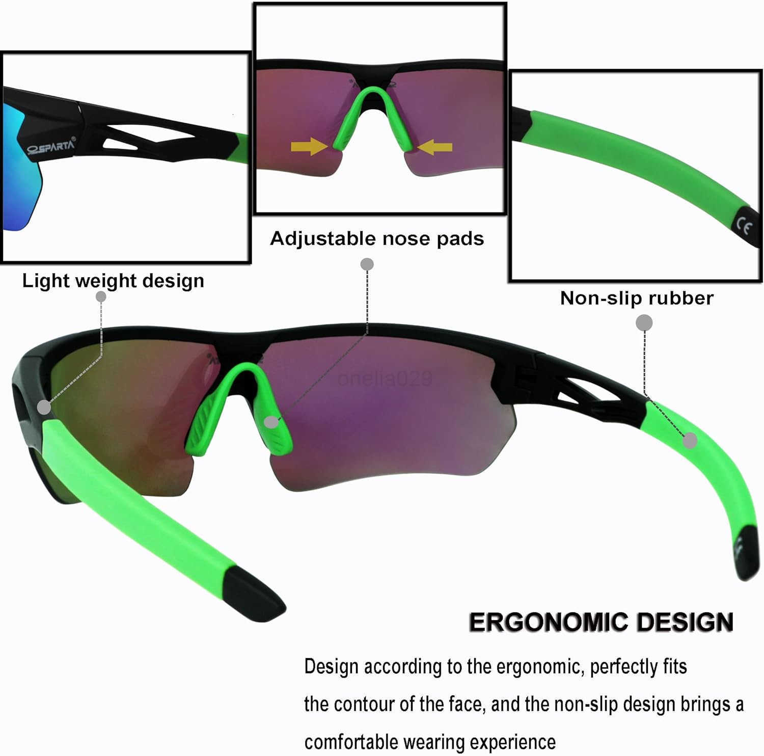 Polarized Sports Sunglasses Cycling Glasses With 5 Interchangeable Lenses Driving Shades For Men Women W251008