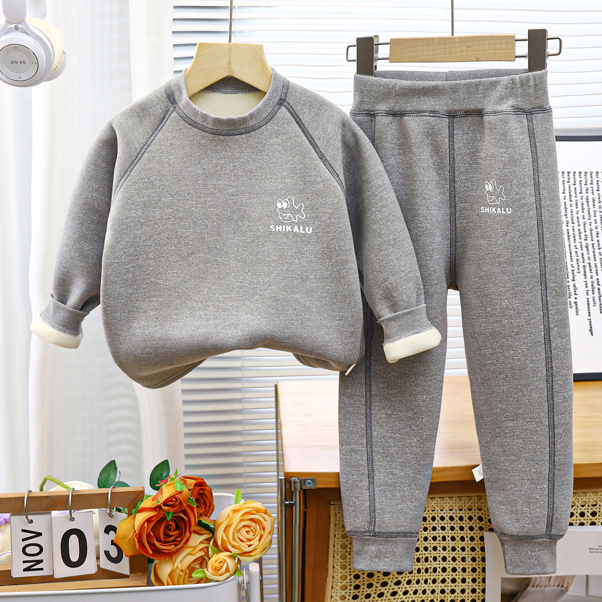 Luxury Kids Clothing 2025 Thermal Kids Set Fleece Lined & Heavy Duty Winter Wear Children's Pajamas Loungewear Free Shipping