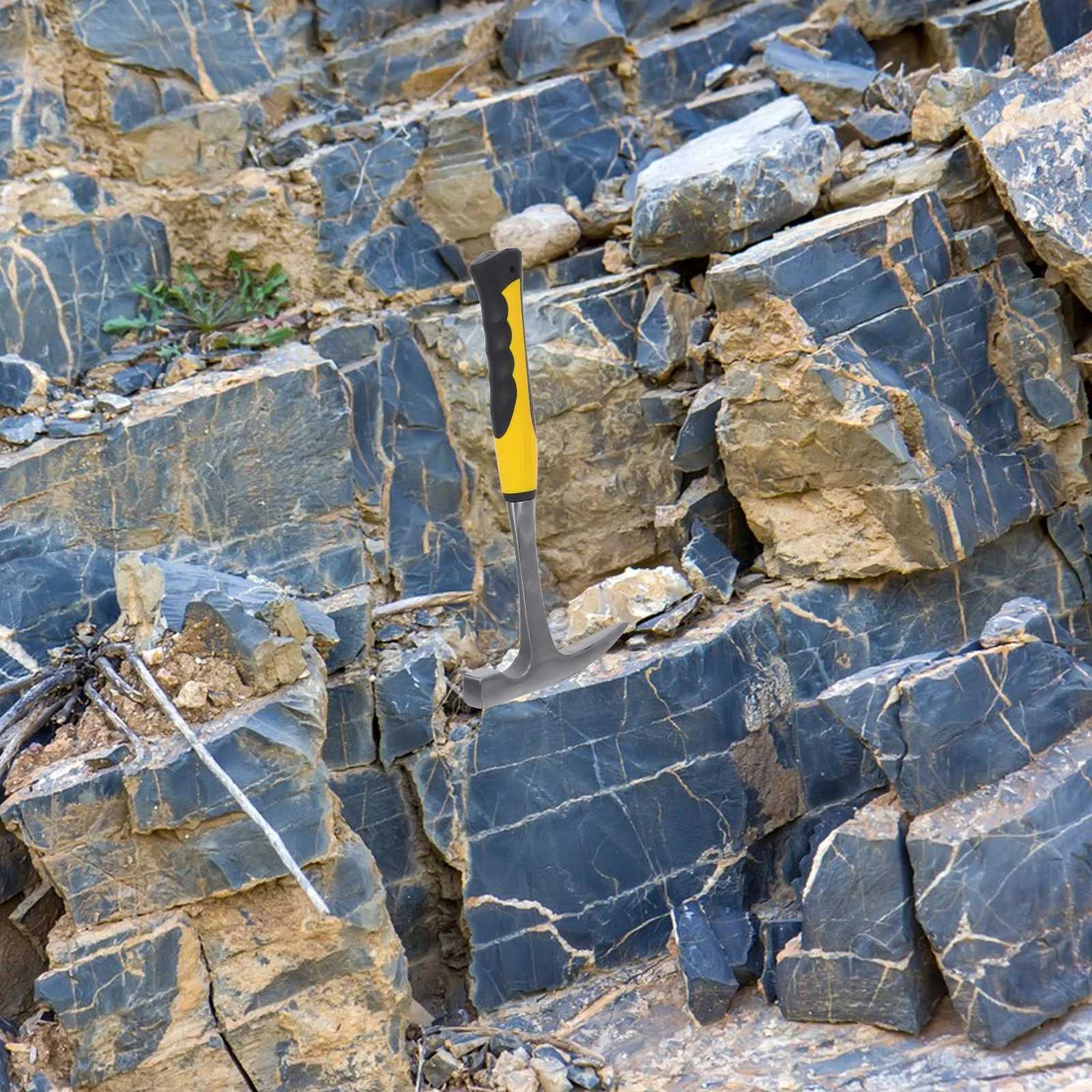 Geological Hammer Shock Absorbing Handle Rock Masonry Hammer with Arrowhead Tip for Geological Survey Outdoor Exploration J251121