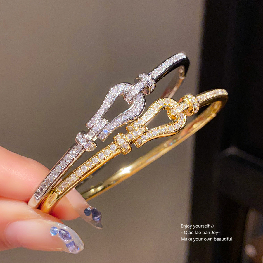 Chic Silver - Toned Bangle With Sparkling Crystal Detail Delicate Daily & Luxurious Jewelry Gift For Her Elegant And Sophisticated Accessory