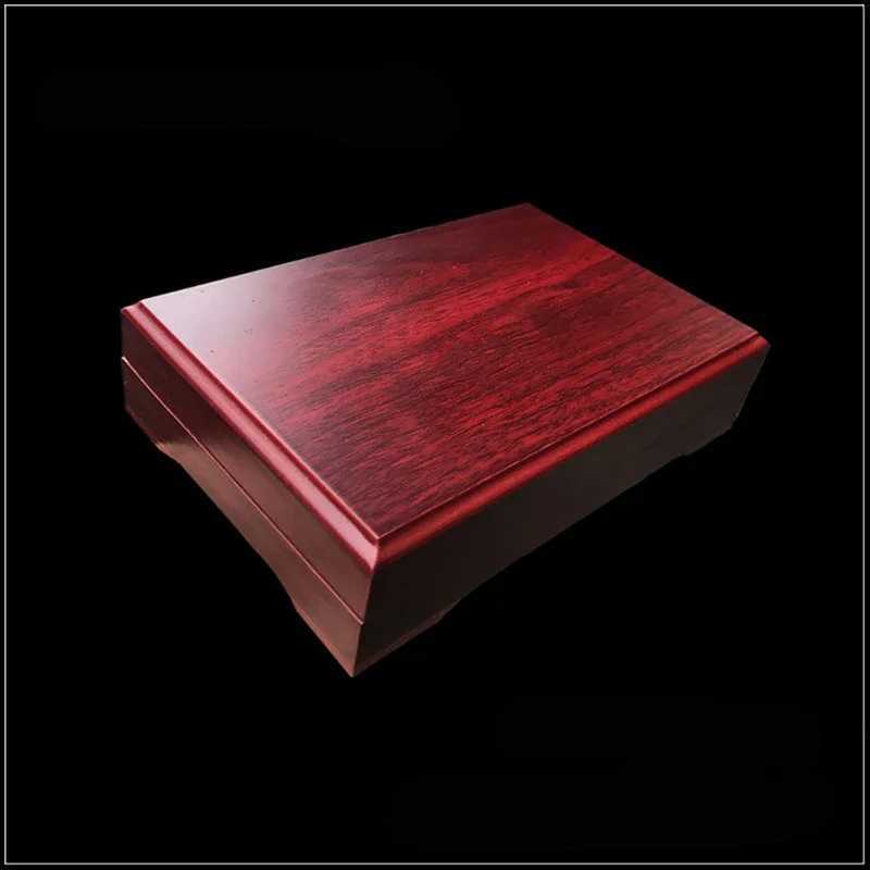 Red Wood Style 2 Coins Display Box Case for Slab Certified Coins Storage Boxes Jewelry Box Home Storage Organization C251008