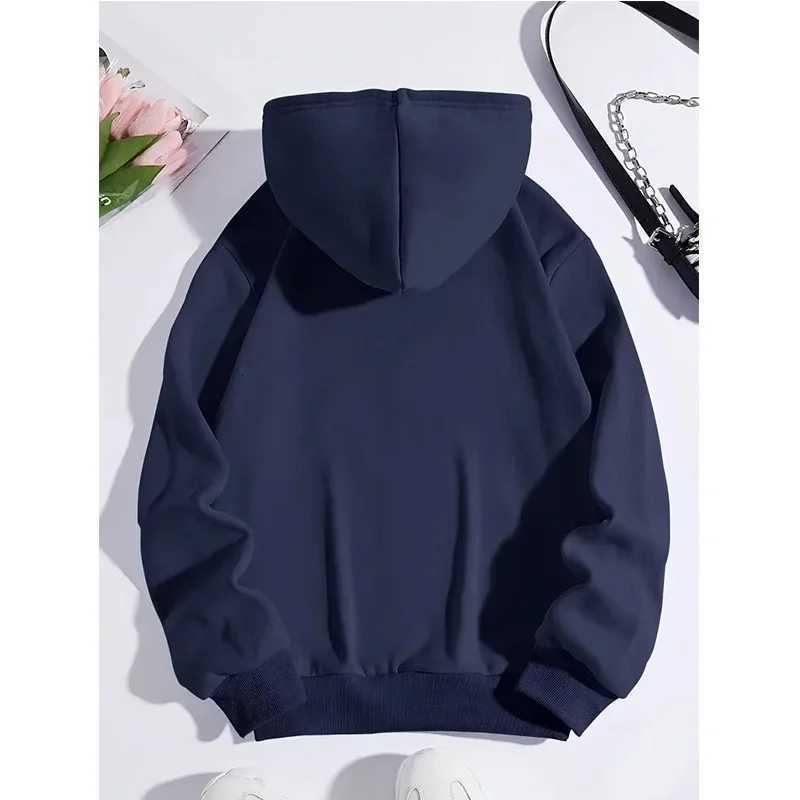Womens Gothic Streetwear Clothes 90s Casual Sweatshirts Graphic Y2k Hooded Blue Floral Heart Printed Kangaroo Pocket HoodiesT251105