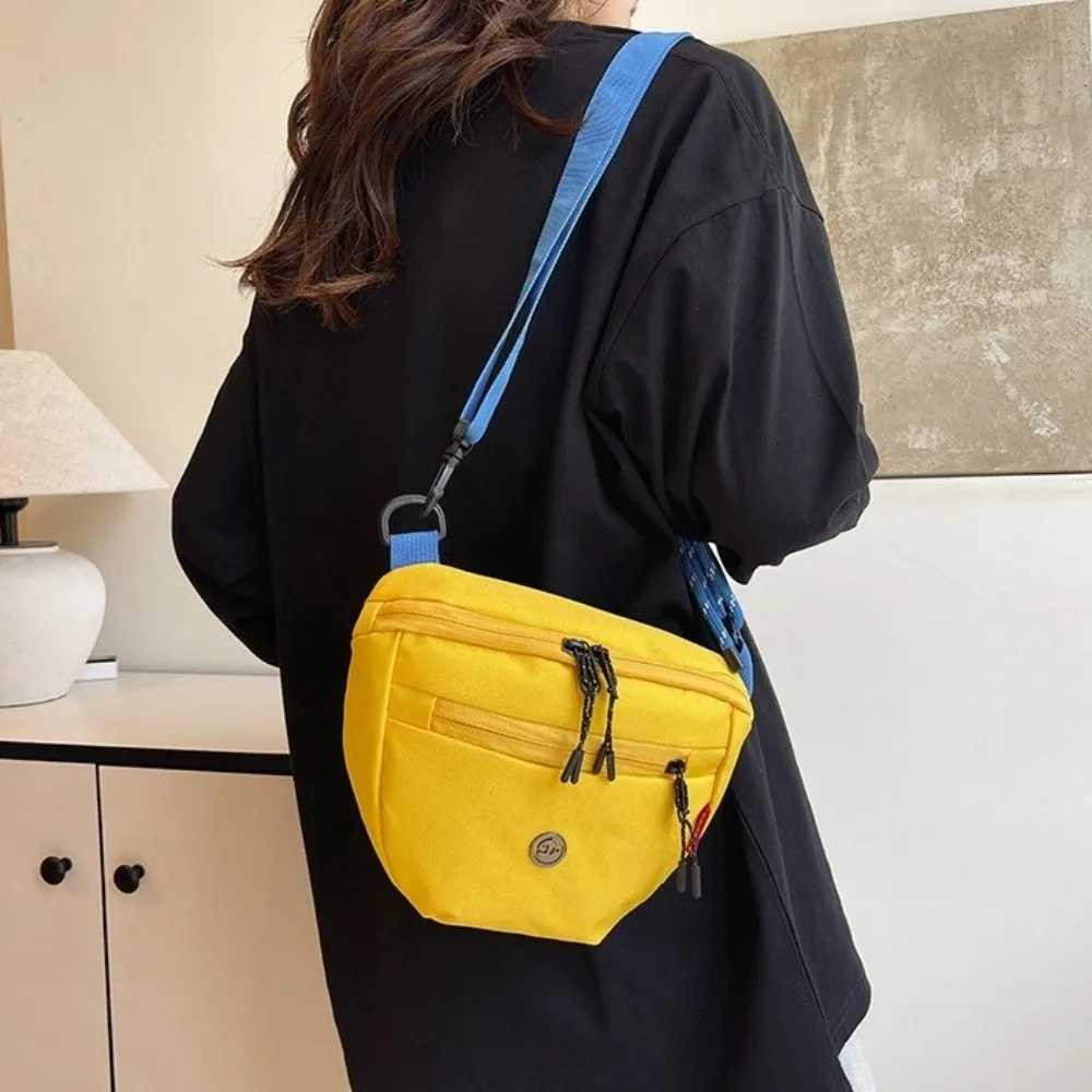 Japanese Style Color Contrast Phone Crossbody Bag Women Men Casual Sports Waist Bag Large Capacity Shoulder BagT251007