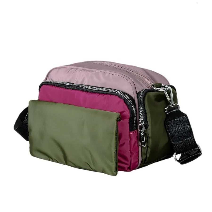 Waterproof Nylon Handbag Threecolor Rainbow Single Shoulder Crossbody Small Square BagT251007