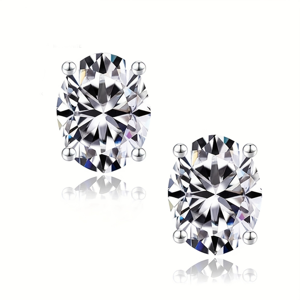MT GRA 0.5ct *2 Oval Moissanite Earrings for Women D Color VVS1 Clarity Hypoallergenic 925 Sterling Silver Engagement & Wedding Fine Jewelry whit GRA 