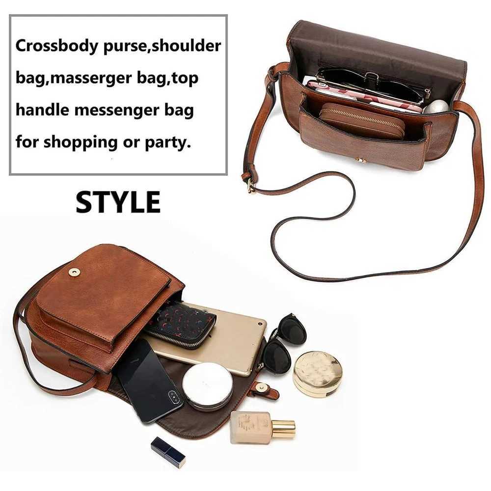 Fashionable New Retro Saddle Bag Versatile Single Shoulder Bag Crossbody Womens Bag European and American Fashion Womens HalfT251007