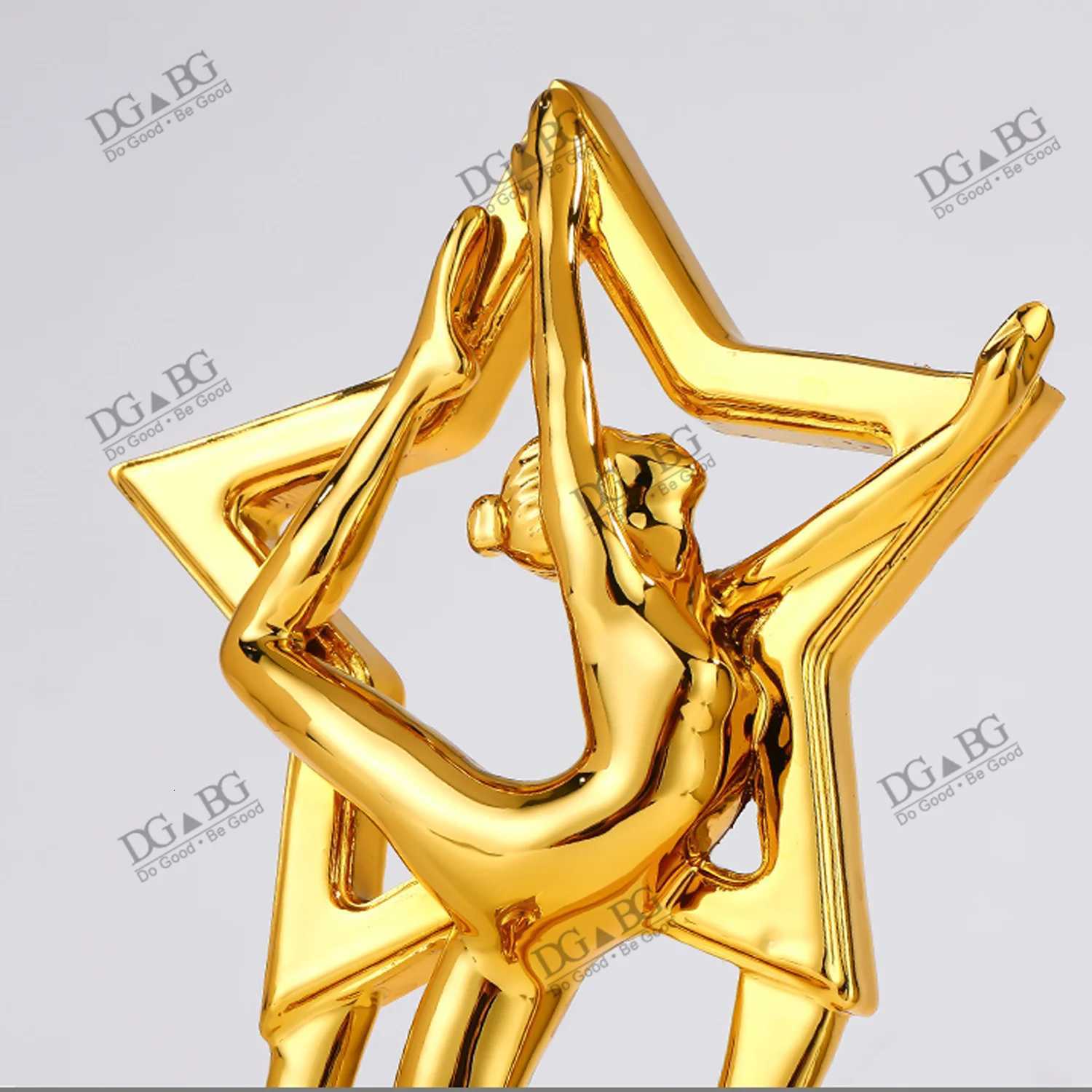 Cust Gold Resin Trophy for Childrens Performances featuring Figurines like Dancing Tree Singing Goddess suitable Y251008
