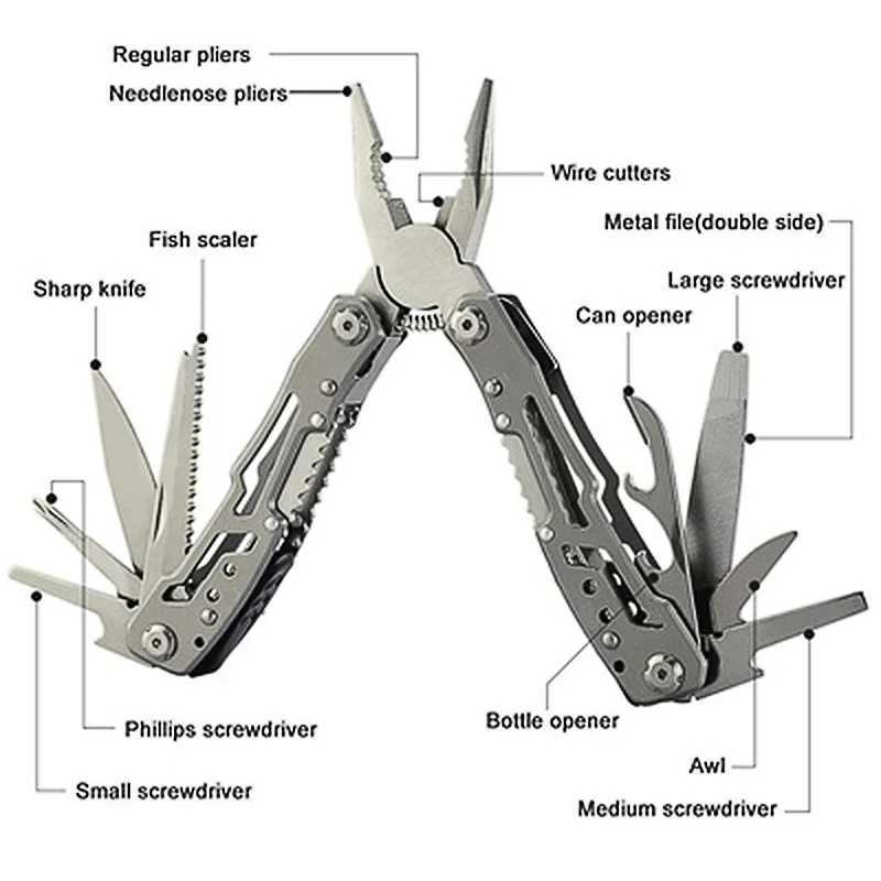 NEW Creative 15 IN 1 Multi Tools Folding Pliers Camping Outdoor Survival with Nylon Bag J251121