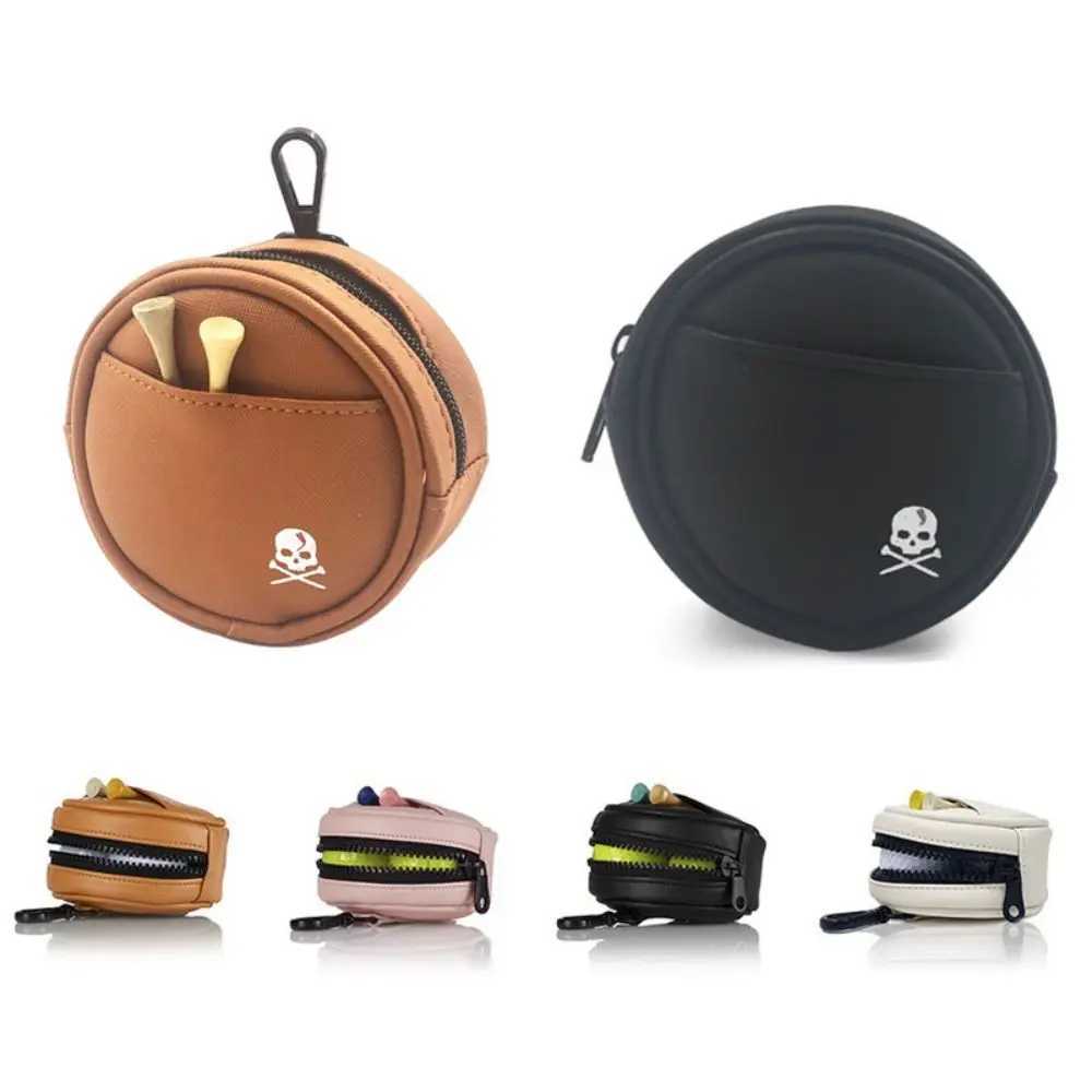 Durable Leather Golf Waist Bag Tee Holder Protective Golf Storage Case Round 4 Balls Capacity Golf Ball Storage Clip Golfer Gift J251008