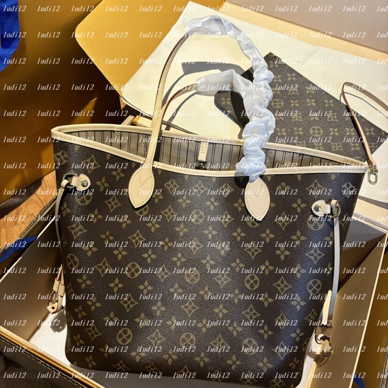 Vintage cowhide neverfulltote Double Up Bag Womens crossbody shoulder bag designer handbag Luxury shopping bag wallet mirror quality tote leather Composite Bag