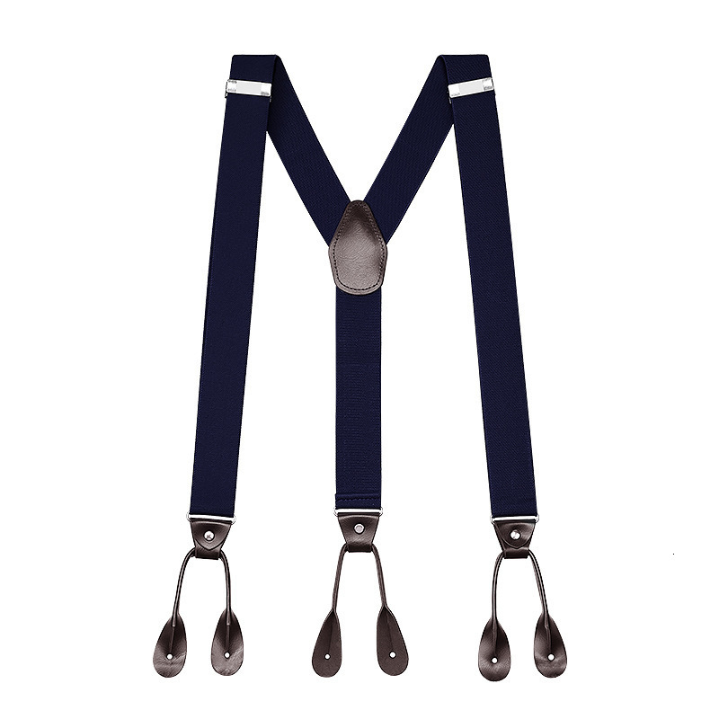 Suspenders Width Suspenders For Men Brown PU Synthetic Leather Trimmed Button Y Back Men Fashion Suspenders Pant Braces Dad Gift 230717
