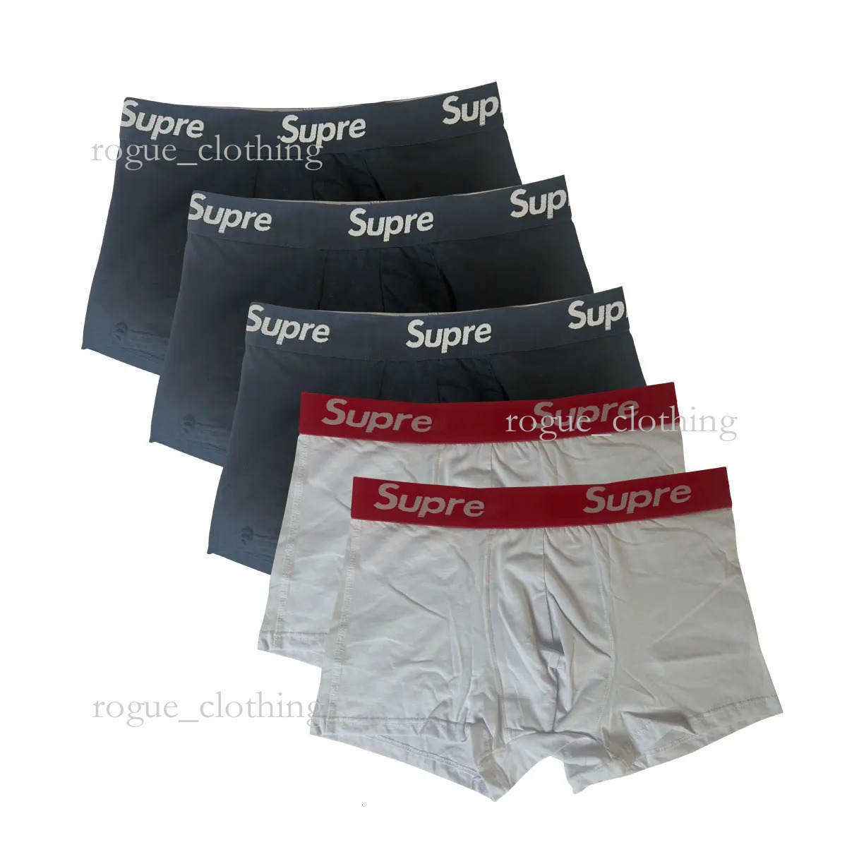 Supremely Boxer 5 Pieces/Men's Briefs, Letter Fashion Classic Designer Men's Quadrangle Underwear, Supremely Cotton Shorts For Men 80f