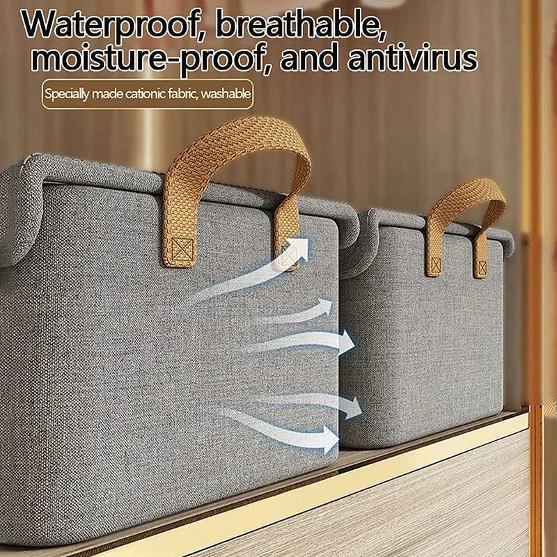 Steel Frame Folding Storage Boxes Dustproof Moistureproof Clothes Trousers Socks Home Organization Drawer Wardrobe Storage Box C251008