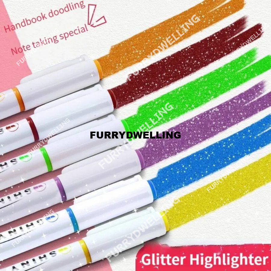 Wholesale 4Pcs Color Shiny Pens Set Bling Sparkling Highlighter Marker 4Mm Brush For Drawing Painting Art School Dwe74 Metallic Glitter I1
