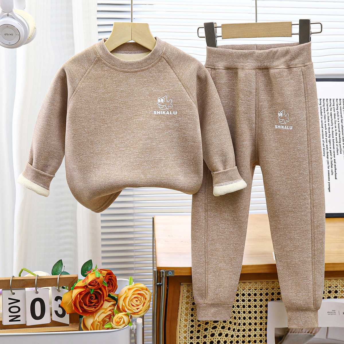 Luxury Kids Clothing 2025 Thermal Kids Set Fleece Lined & Heavy Duty Winter Wear Children's Pajamas Loungewear Free Shipping