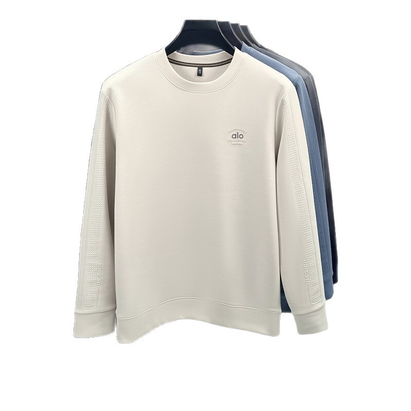 Autumn Winter Air Designer Hoodie Layer Sweatshirt Men Classic Round Neck Casual Designer Shirt Solid Color Simple Versatile Long Sleeve T-shirt Base 