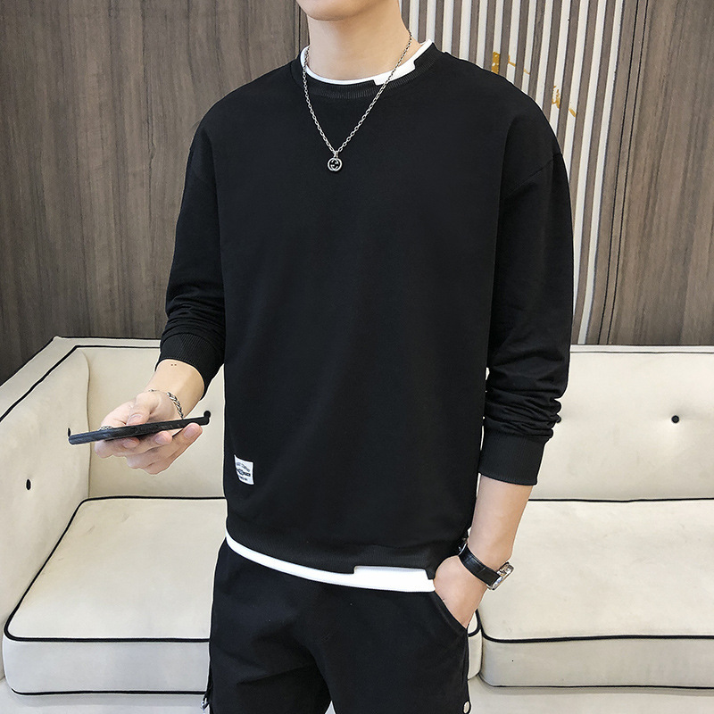 Round Neck Sweatshirt Men Spring Autumn Youth Thin Loose Plus Designer Shirt Size T-shirt Top Versatile Casual Base Designer Hoodie Shirt Trendy