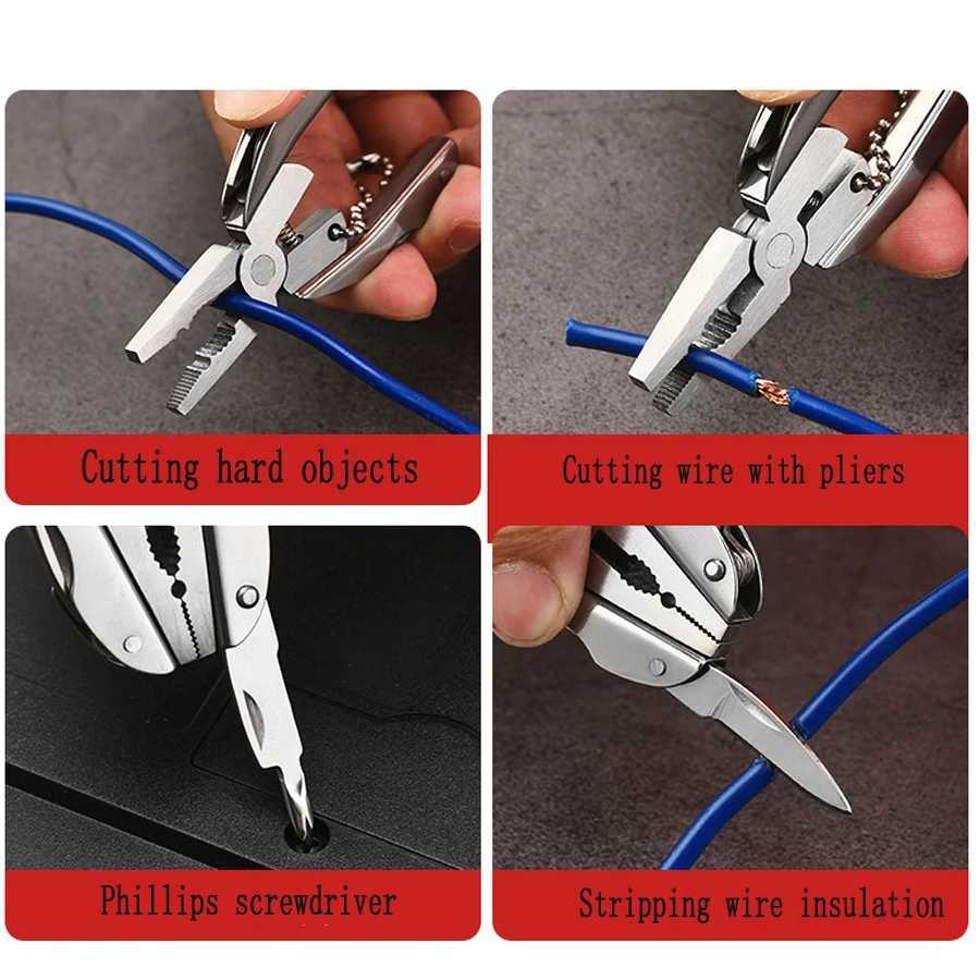 Multifunctional Pliers Mini Foldable Stainless Steel Knife MultiPurpose Combined Tool for Outdoor CampingCamping Accessories J251121