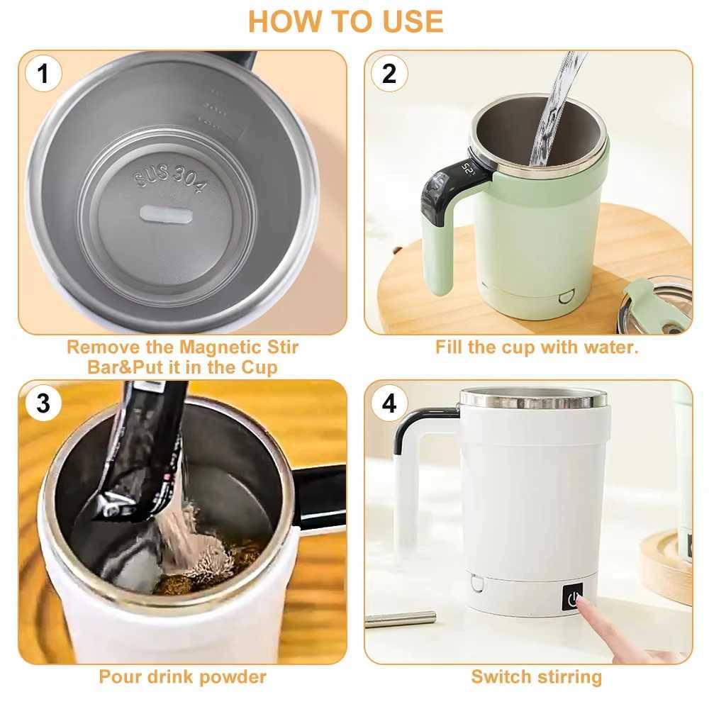 Detachable Automatic Mixing Coffee Cup Intelligent Temperature Measuring Rechargeable Mug Suitable for OfficeKitchenTravel C251008