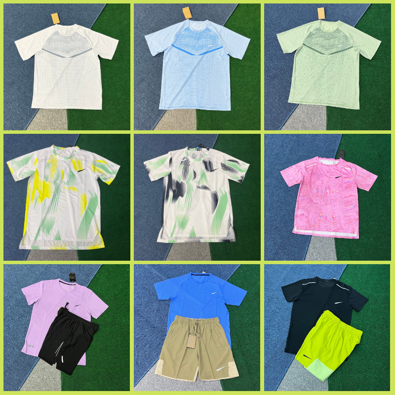 Summer mens tech t-shirt green pink purple ice silk short-sleeved shirt sports gym basketball quick drying women mesh shirts running soccer training jogger