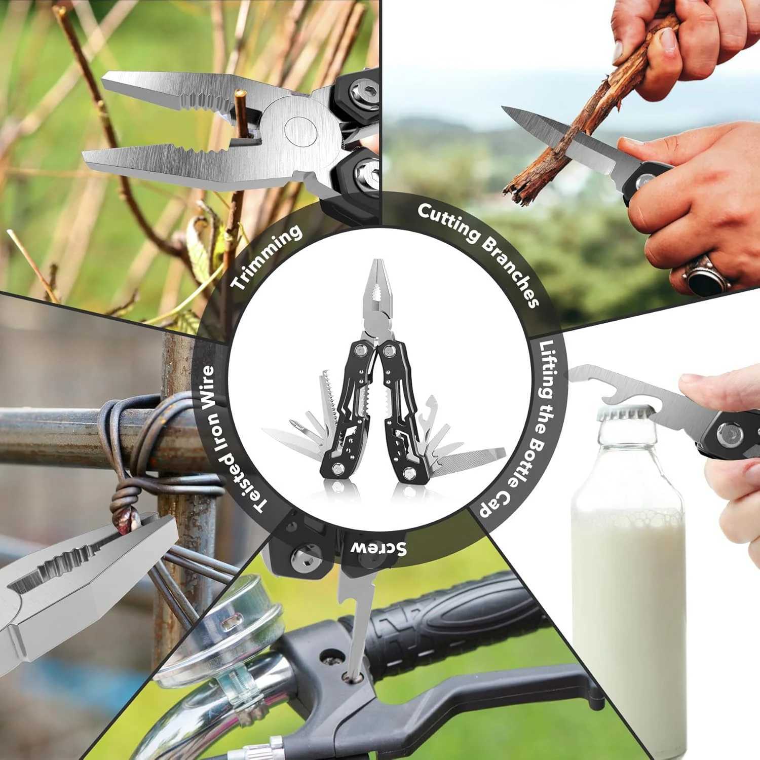 Portable Fold Outdoor 14In1 Pocket KnifeStainless Steel Folding Multifunction Tools Emergency survival Knife Pliers J251121