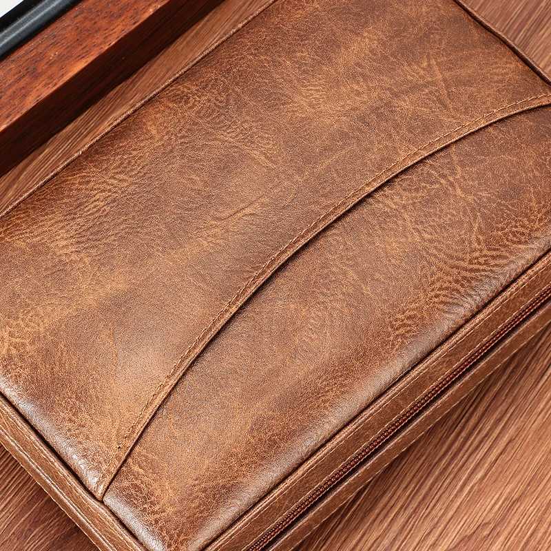 GNER Cigar Humidor Box Travel Leather Cigar Case Cedar Wood Lined Wwo Lighter Cigar Cutter Humidity Control Pack For Humidor Y251008