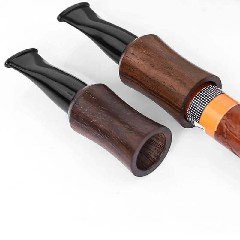 Ebony Wood Cigar Mouthpiece Holder Tip Filter Wooden Cigar Holder Mouthpiece Filter Tip Cigar Tip Filter Holder Mouthpiece Y251008