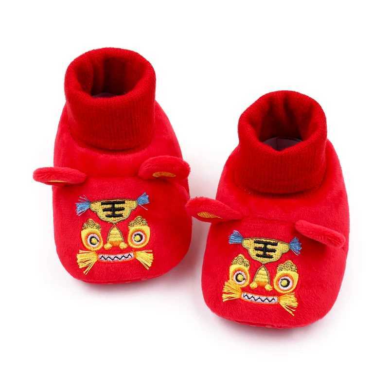 New Year Tiger Head Baby Girls Boys Shoes Tradition CHInese Clothing Soft Sole Comfortable Neonatal Prewalker Indoor Shoes C251008