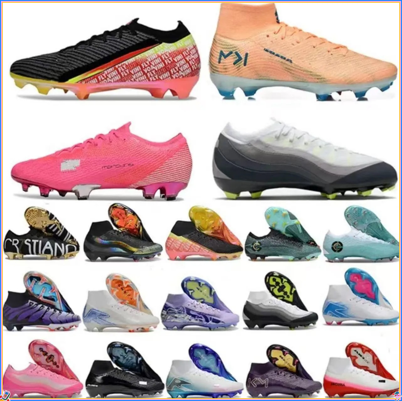 Soccer Cleats MERCURlAL VAP0RFG 16 SuperfIy 10 11 Vini Jr 95 Kylian Mbappe Scary Good Chrome Boots Youth Mens Soccer Shoe Crampon Shadow Fear Nothing Football Shoes